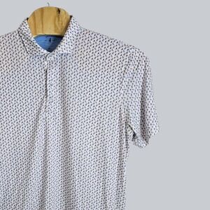 Johnnie-O Top Shelf XL Mens Golf Polo Shirt Coastal‎ Beach Chair Print